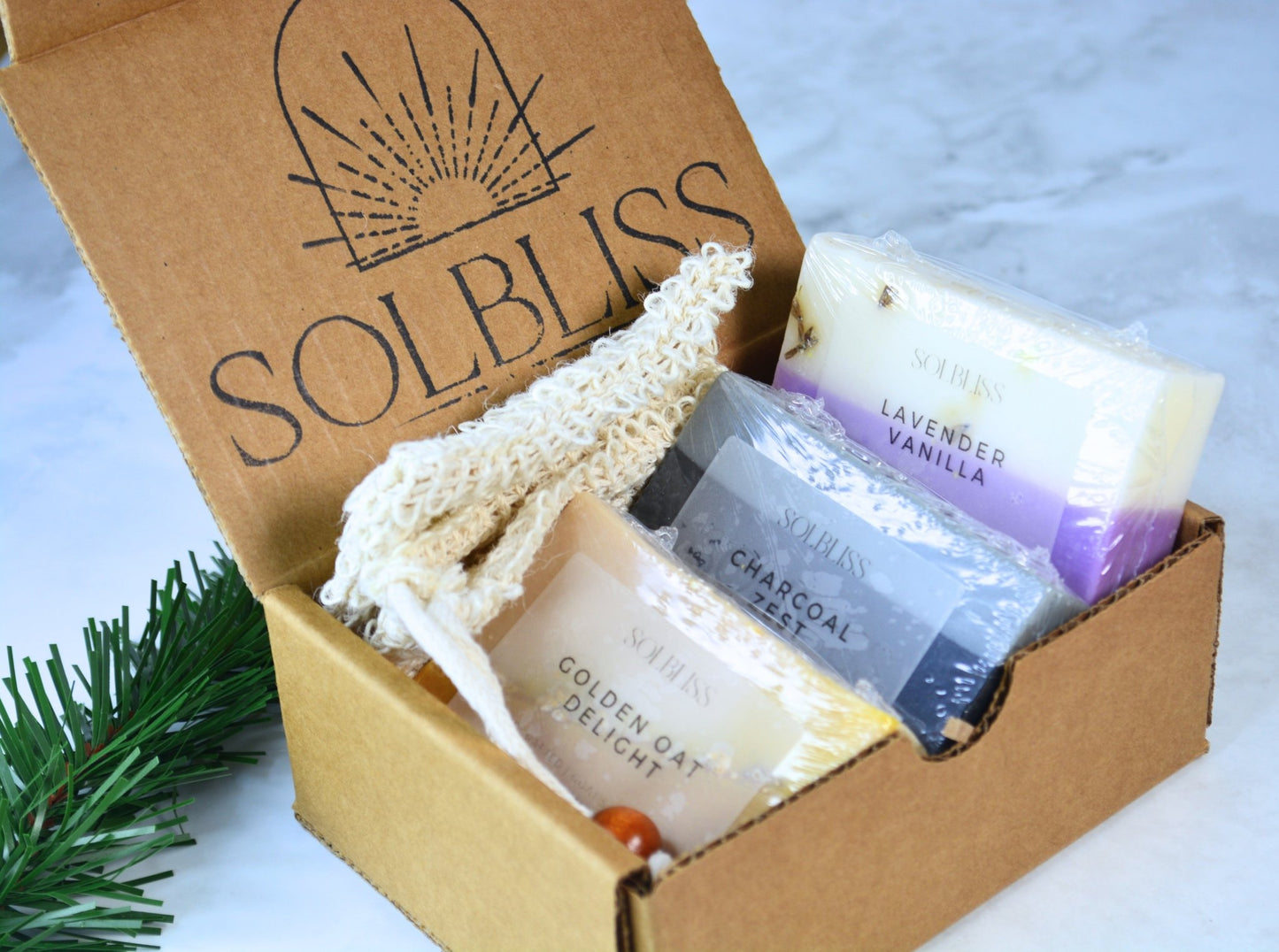 Holiday Soap Gift Box Trio - SolBlissCo